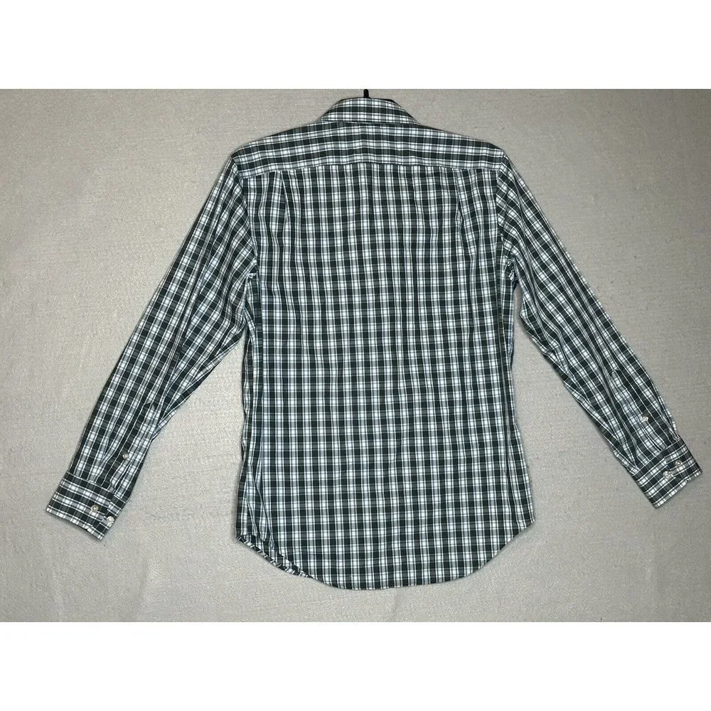 Banana Republic Mens Tailored‎ Fit Medium Long Sleeve Blue Plaid Button Up Shirt